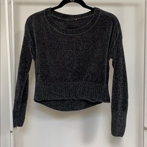 Velour cropped sweater